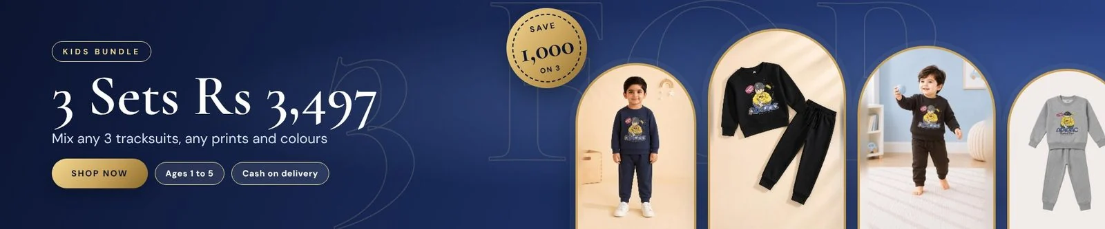 3 Kids Tracksuits for Rs 3,497